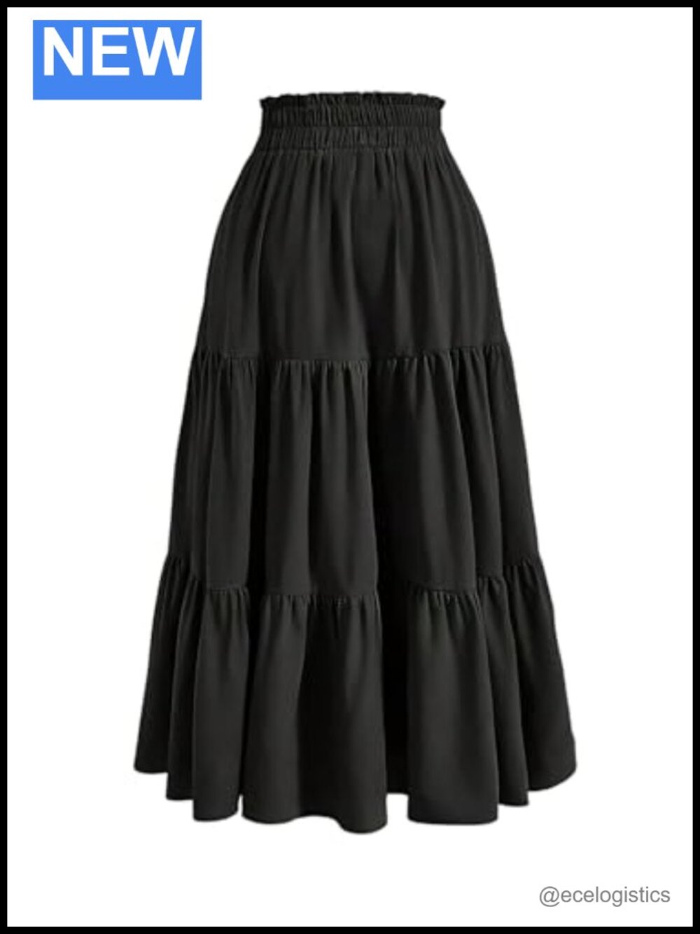 Womens Plus Size Ruffle High Waist A Line Flowy Maxi Skirt